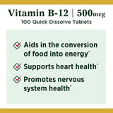 Nature's Bounty B12 soutien du système nerveux et bien-être