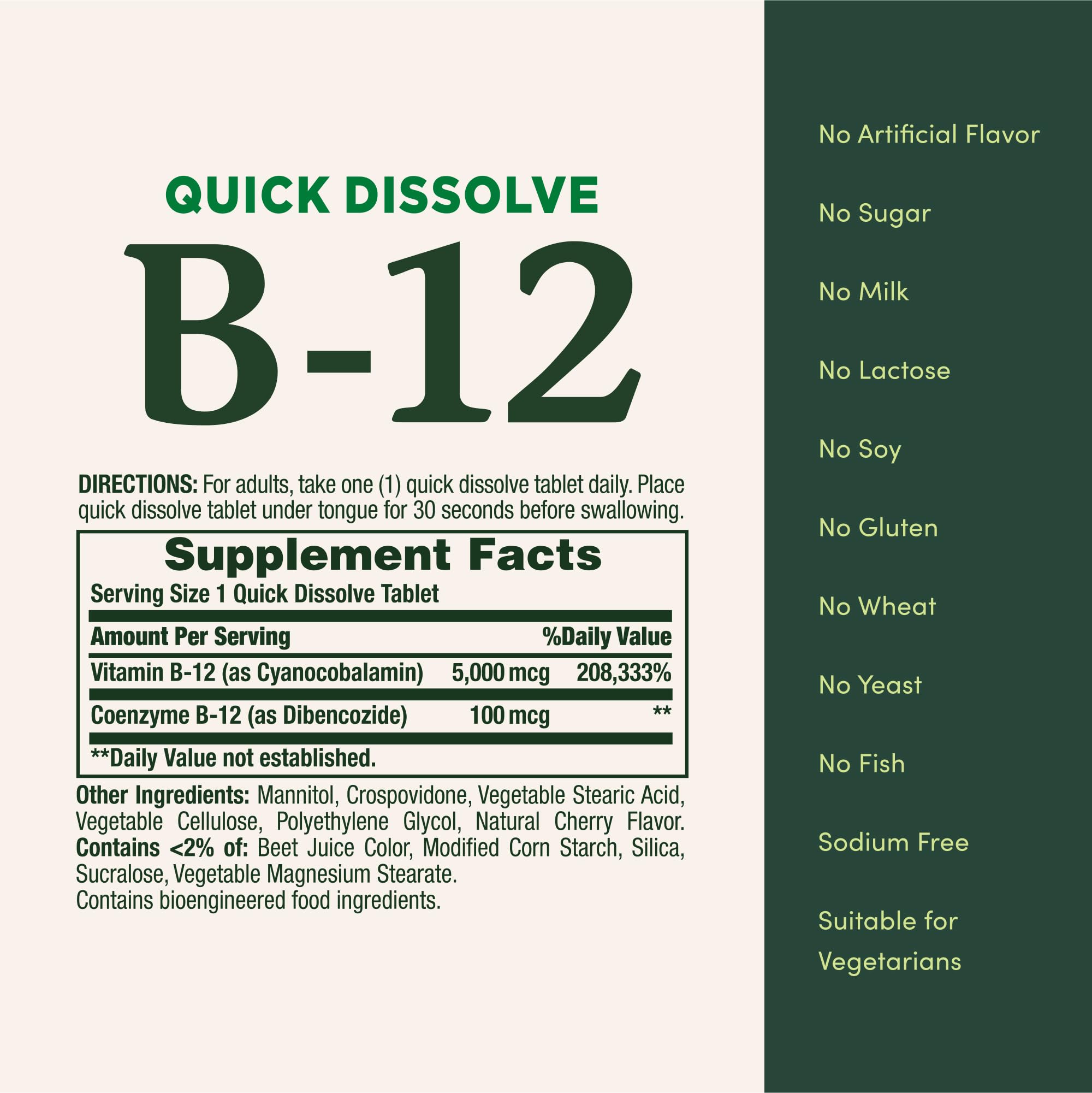 Nature's Bounty B12 pour le système nerveux et le bien-être nerveux.