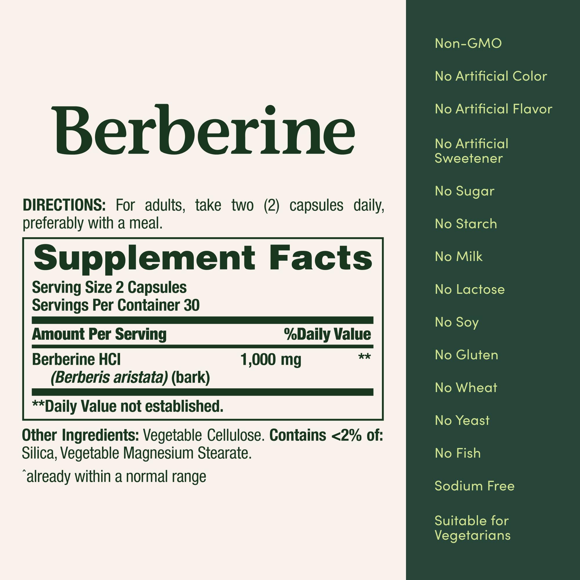 Produit végétarien et non-OGM, sans gluten ni lactose, adapté à divers régimes.