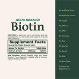 Biotine Nature's Bounty pour cheveux, peau et ongles sains.