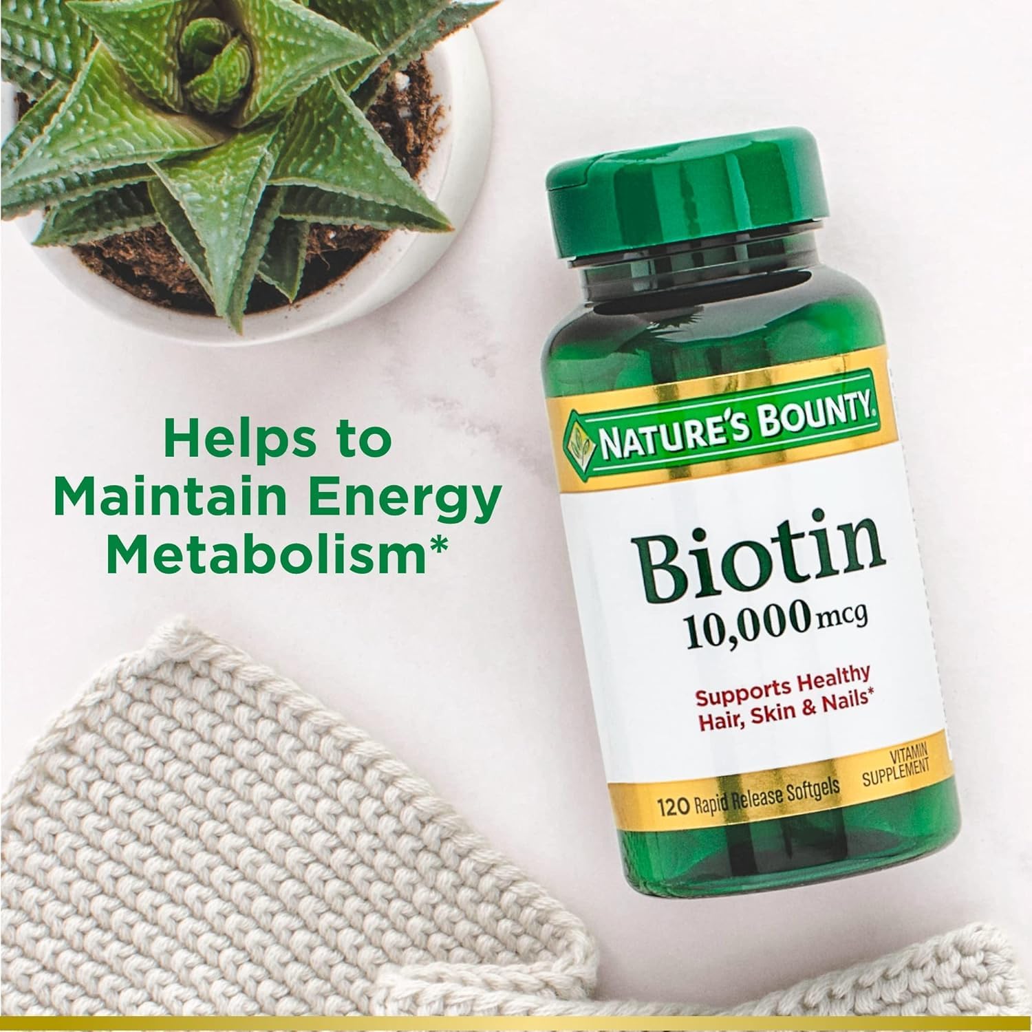 Nature's Bounty Biotin pack de deux, pratique pour votre routine.