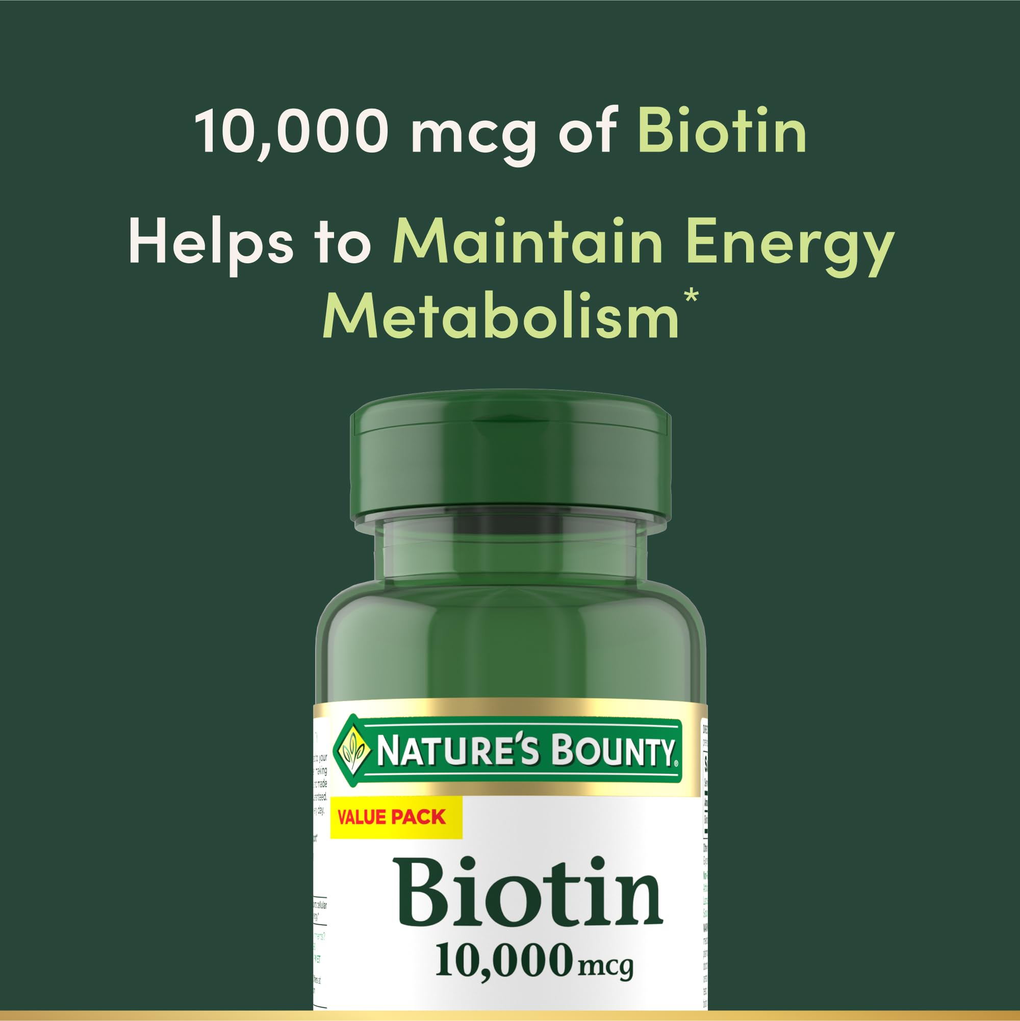 Nature's Bounty Biotin: énergie et métabolisme via libération rapide.