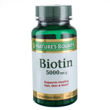 Nature's Bounty Biotine 5000 mcg, flacon – gélules liquides pour peau et cheveux.