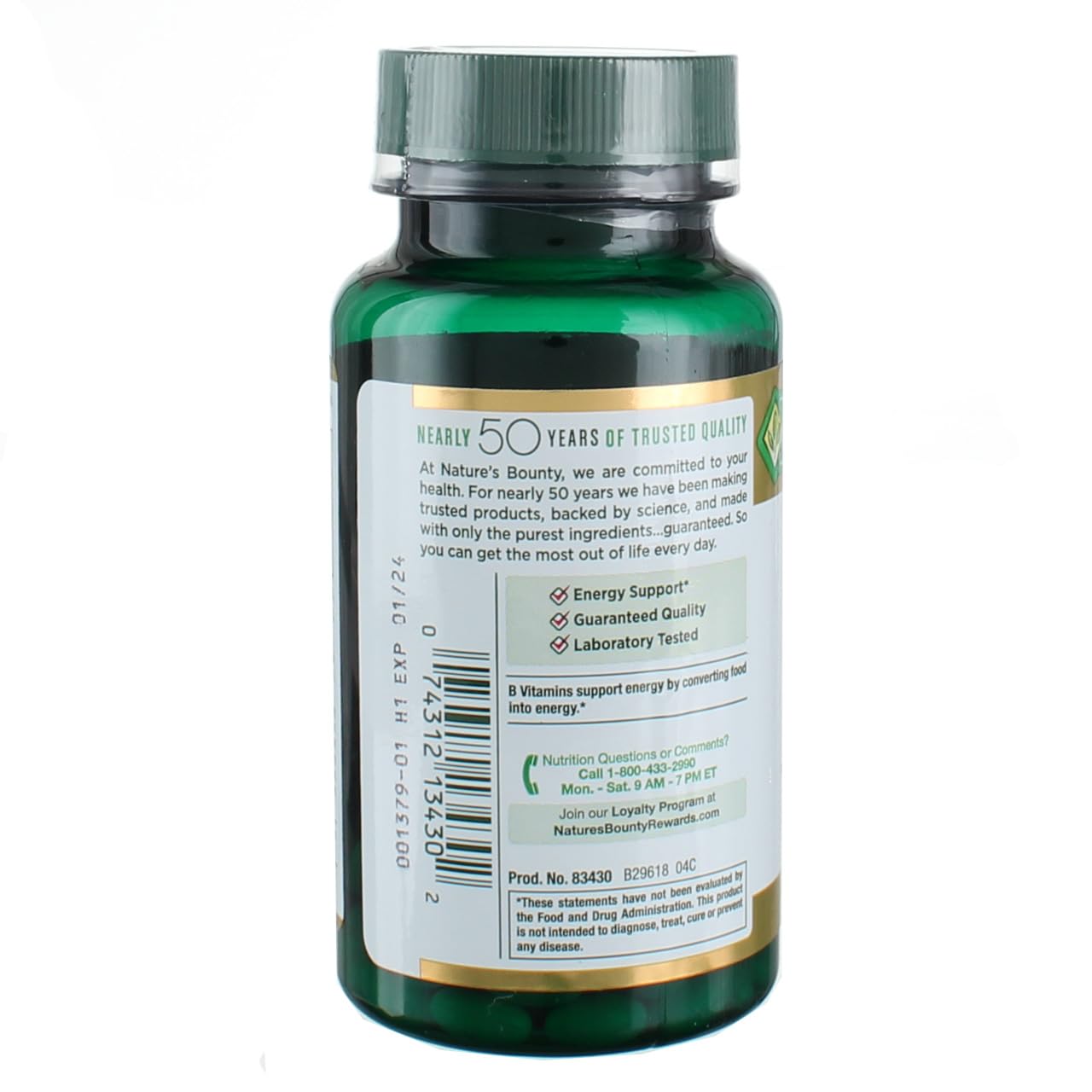 Nature's Bounty Biotine 5000 mcg, gelules en gros plan – soutien métabolique des protéines et lipides.