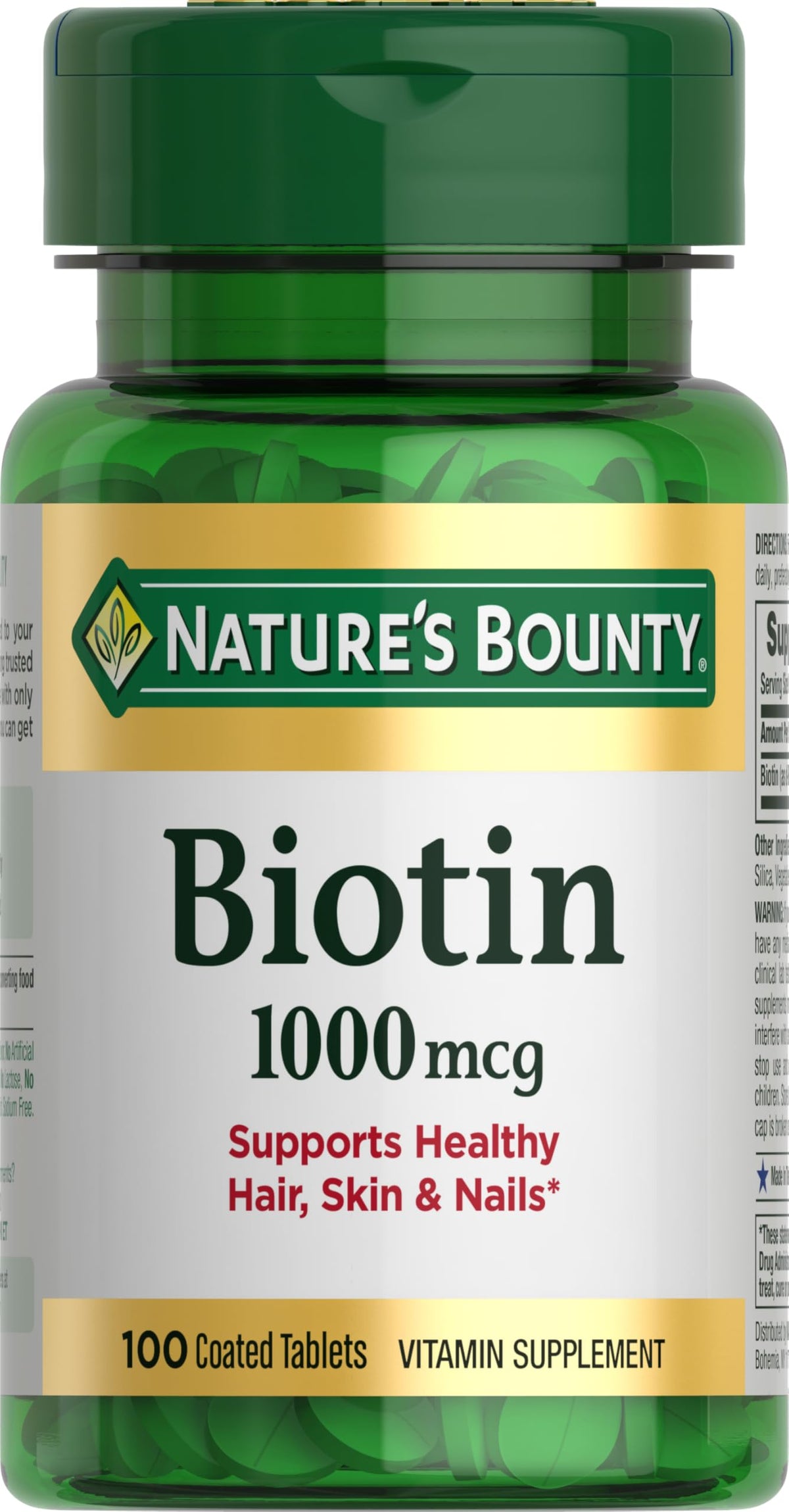 Nature's Bounty Biotine – bouteille, soutien potentiel du métabolisme et énergie