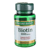 Nature's Bounty Biotine enrobée, flacon 1000 mcg, facile à intégrer à la routine.