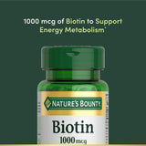 Nature's Bounty Biotine – étiquette du produit et dosage informatif