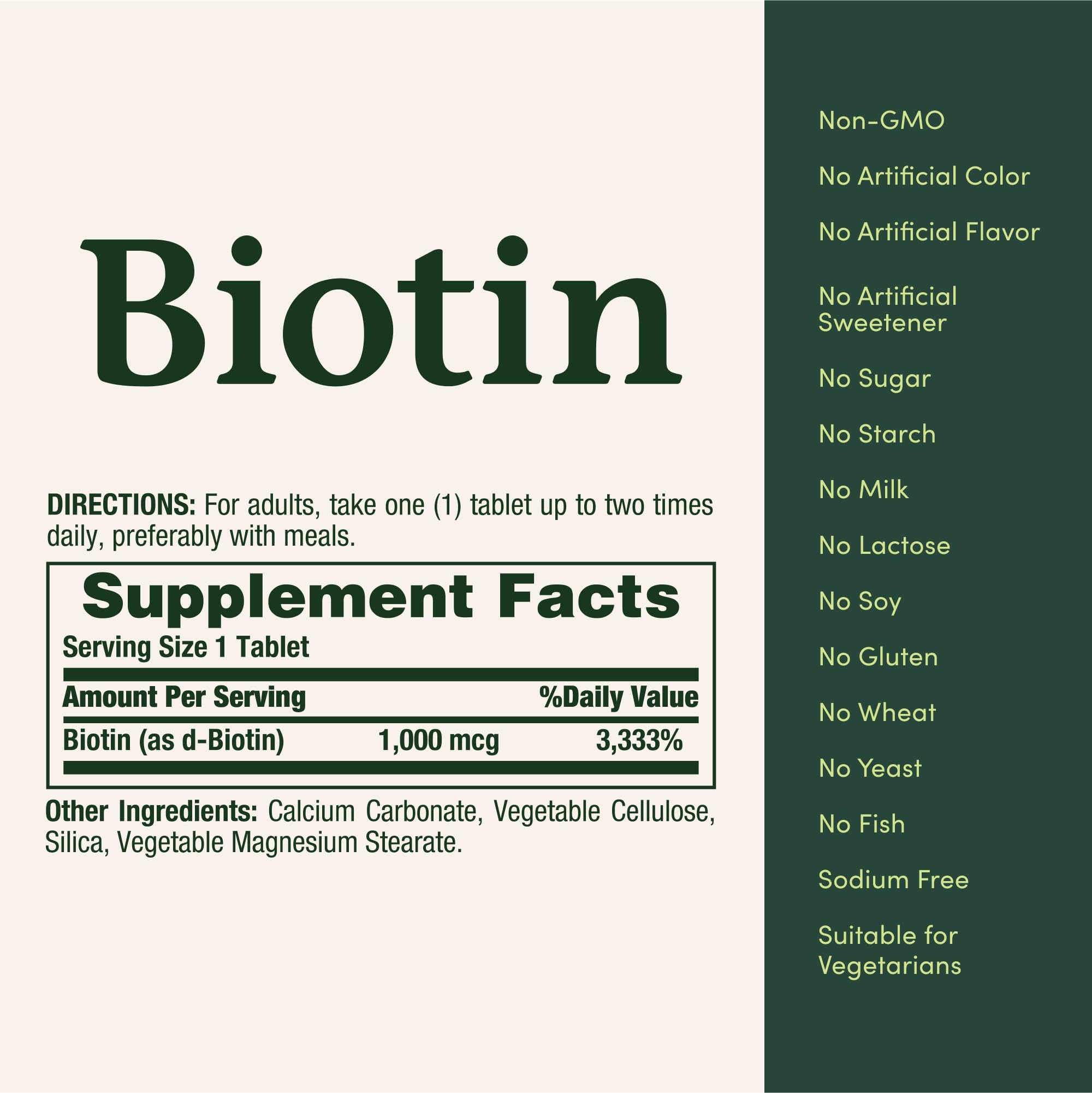 Nature's Bounty Biotine – comprimés destinés à une prise quotidienne