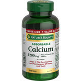 Nature's Bounty calcium absorbable 1200 mg + D3 1000 UI — bouteille pour usage quotidien.