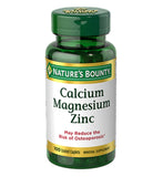 Nature's Bounty Calcium Magnésium Zinc — bouteille vue de face, soutien potentiel à la santé des os