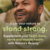 Nature's Bounty Calme Magnesium Glycinate, capsules gros plan: biodisponibilité élevée pour le soutien quotidien.