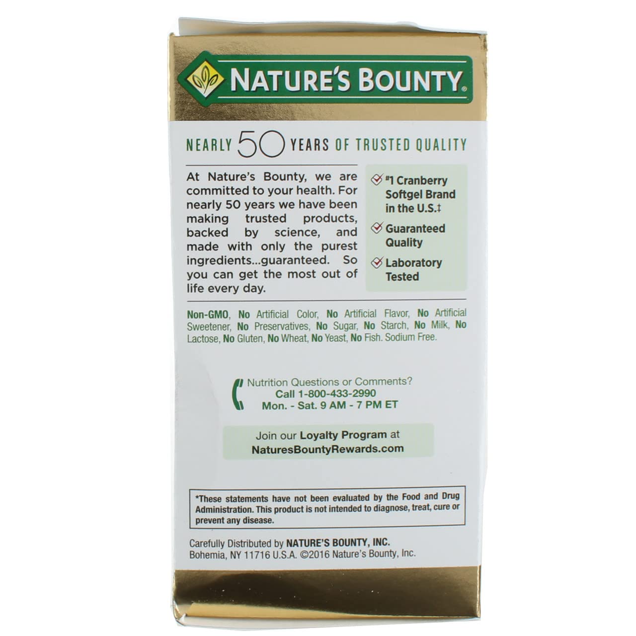 Emballage compact Nature's Bounty canneberge, rangement pratique en voyage