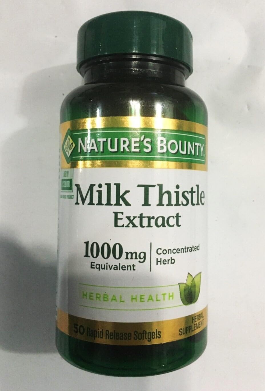 Nature's Bounty Chardon-Marie 1000 mg, boîte ouverte et gélules faciles à intégrer à votre routine bien-être