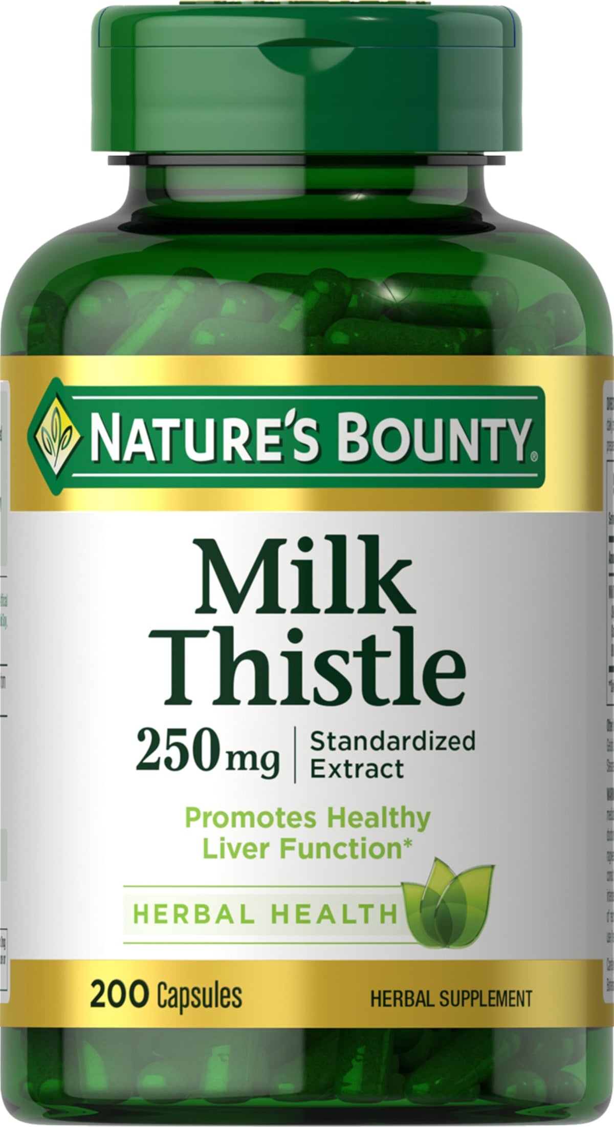 Nature's Bounty chardon-Marie gélules en boîte, soutien potentiel au foie et antioxydants.