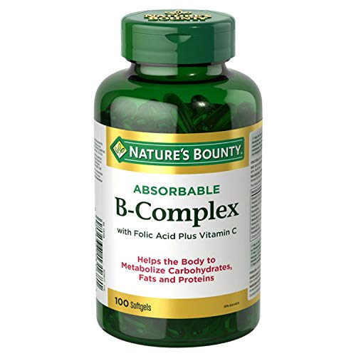 Nature's Bounty Complexe B absorbable en flacon, soutien potentiel au métabolisme des glucides et protéines