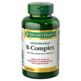 Nature's Bounty Complexe B absorbable en flacon, soutien potentiel au métabolisme des glucides et protéines