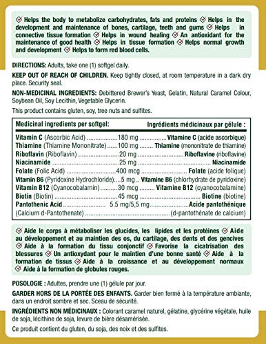 Gélules du Complexe B absorbable Nature's Bounty, pratique pour l'énergie quotidienne