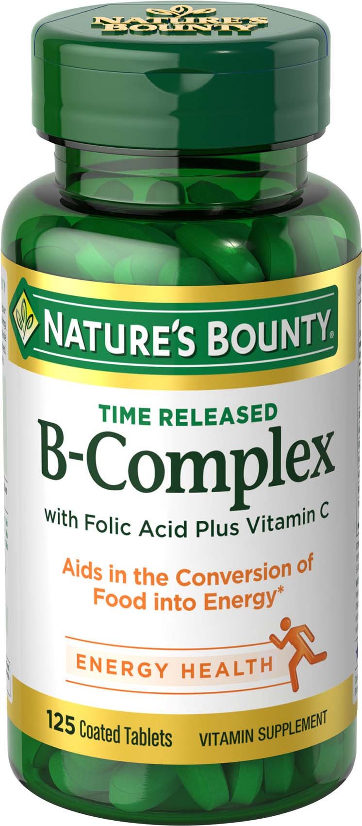 Nature's Bounty Complexe B acide folique et vitamine C, comprimés faciles à avaler