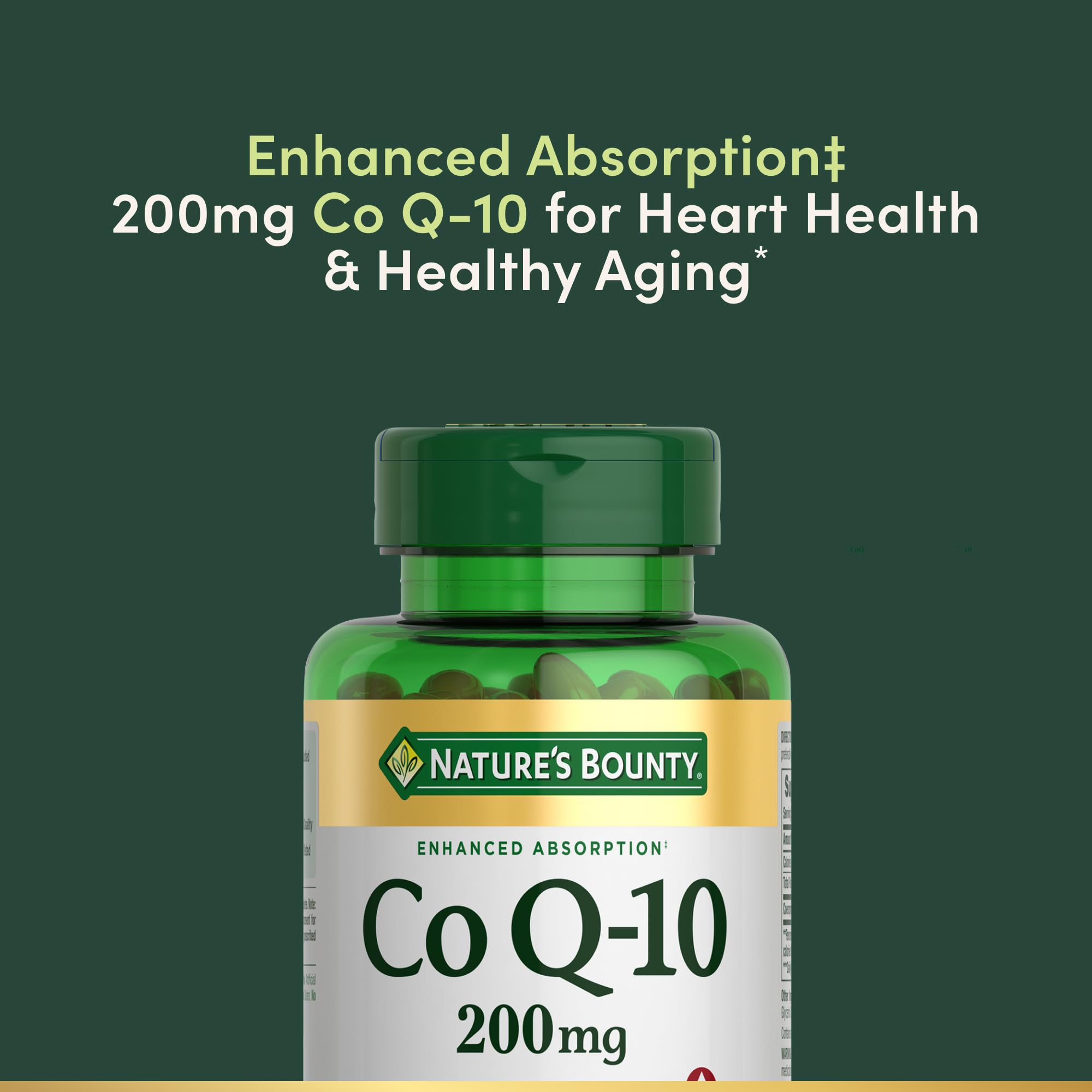 Nature's Bounty CoQ10, antioxydant Q-Sorb, soutien antioxydant potentiel.