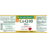 Nature's Bounty CoQ-10 Extra Strength 200 mg, usage quotidien, soutien potentiel du cœur.