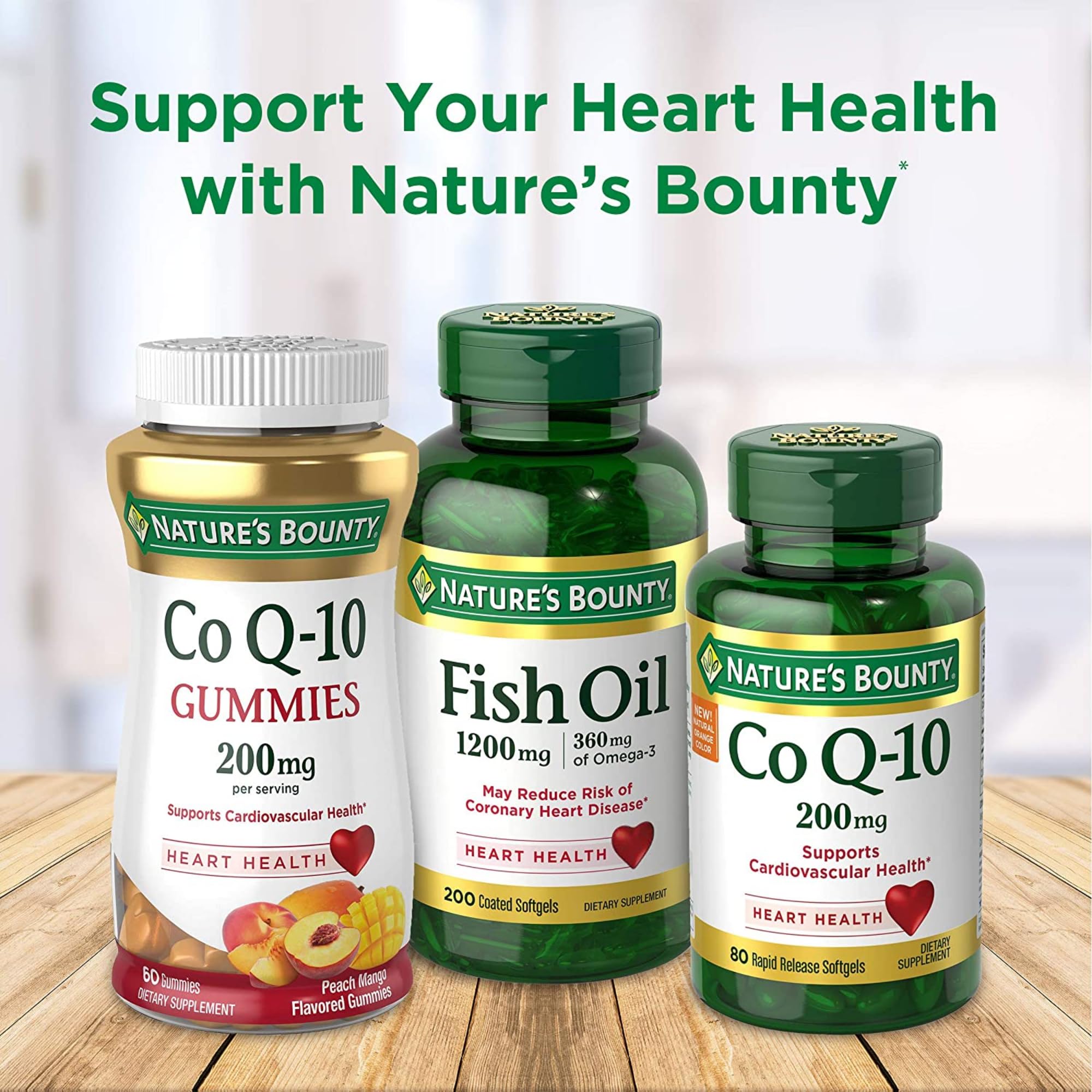 Nature's Bounty CoQ10 – gélules translucides, énergie et vitalité au quotidien.