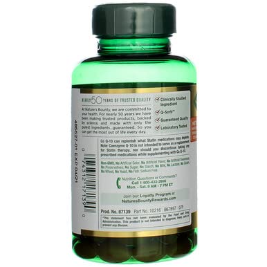 Nature's Bounty CoQ-10: prise quotidienne simple et pratique.