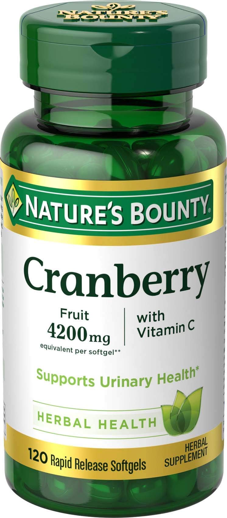 Nature's Bounty Cranberry avec Vitamine C: gélules molles dans un flacon, soutien immunitaire potentiel