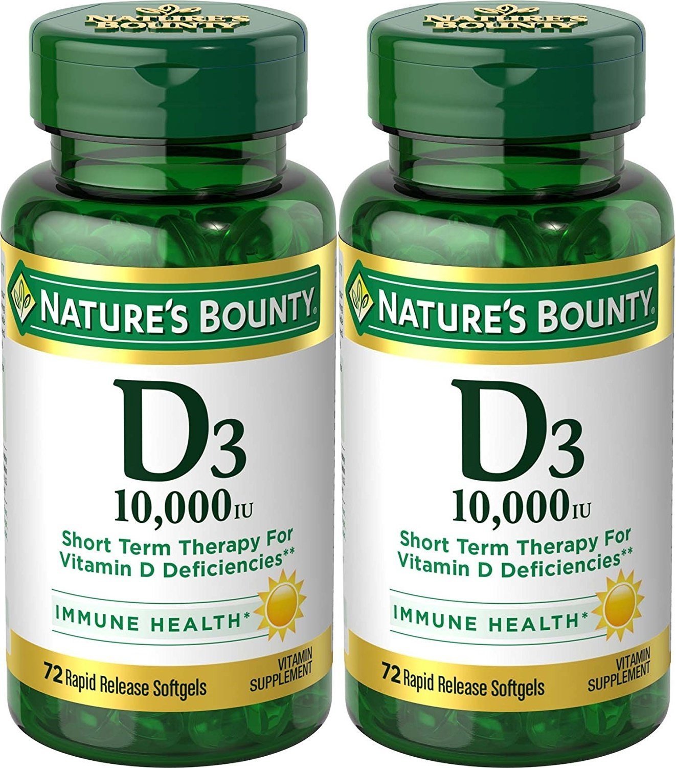 Nature's Bounty D3 10 000 UI capsules molles — soutien des os et immunité.