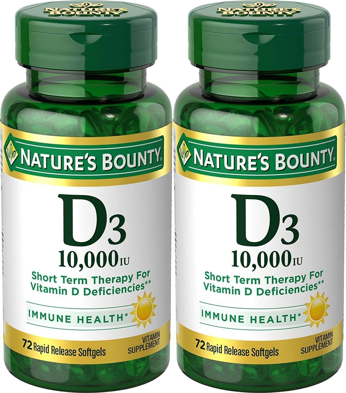 Nature's Bounty D3 10 000 UI capsules molles — soutien des os et immunité.