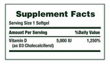 Nature's Bounty D3 5000 UI gélules liquides faciles à avaler pour routine