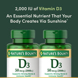 Nature's Bounty D3 lot double, pratique pour l'approvisionnement annuel.