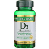Nature's Bounty D5000 Softgels, bouteille pratique, prise facile et absorption rapide.