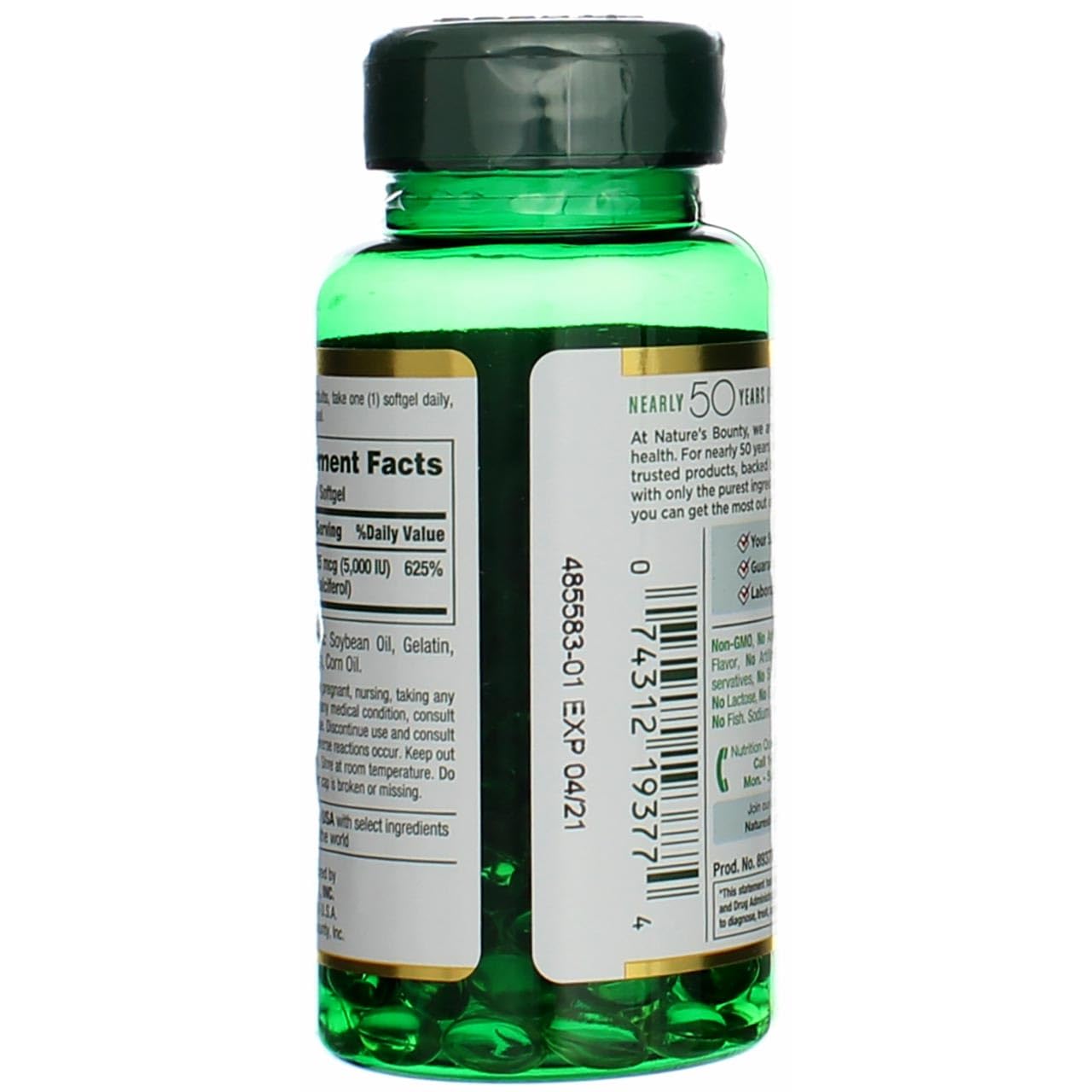 Nature's Bounty D5000 Softgels, prise rapide pour démarrer la journée.