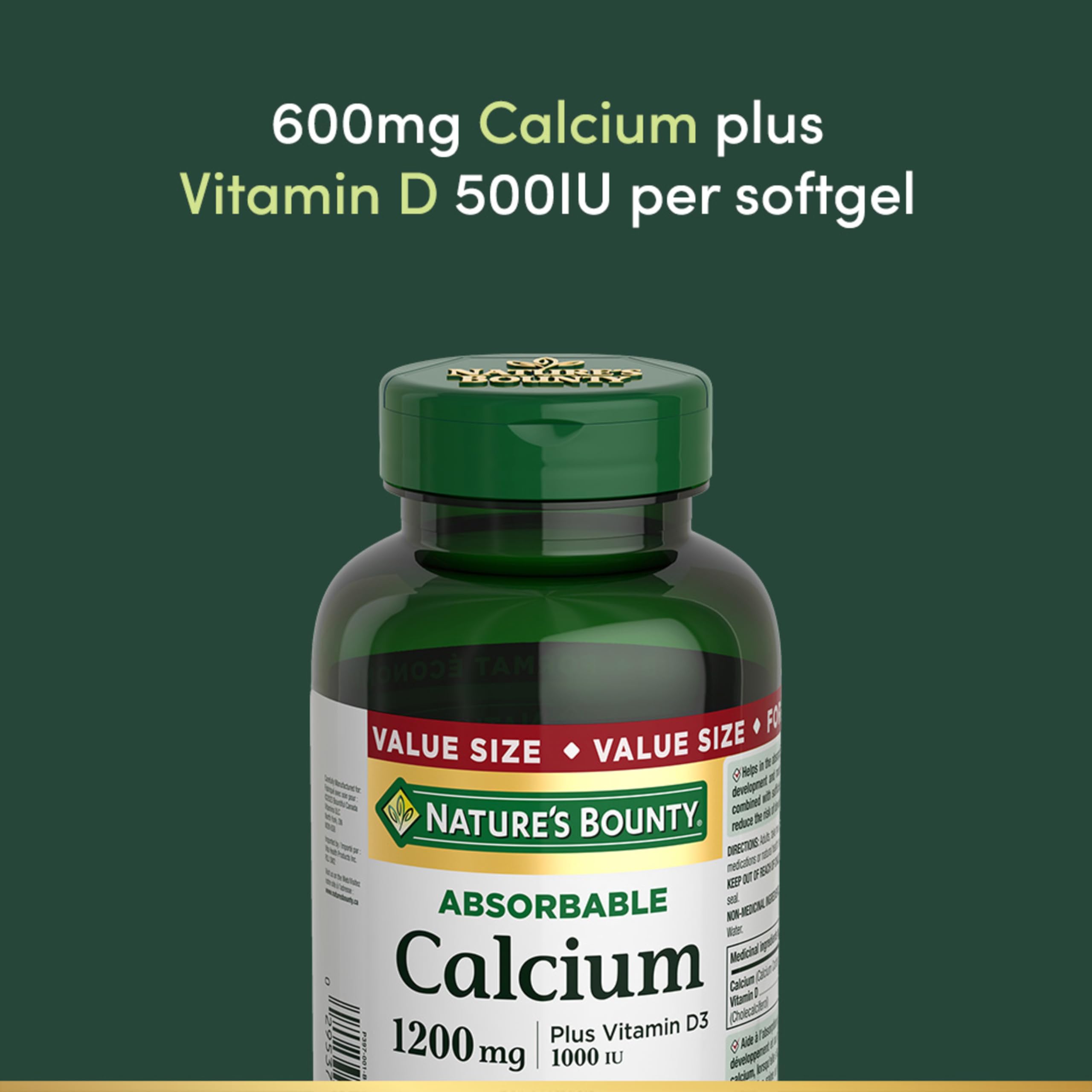 Nature's Bounty dosage-rapide — gélules faciles à intégrer dans votre journee.
