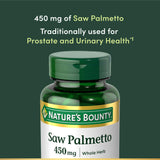Nature's Bounty Saw Palmetto étiquette informations claires sur les ingrédients