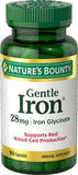 Nature's Bounty Fer Doux 28 mg — gélules faciles à digérer pour le quotidien.