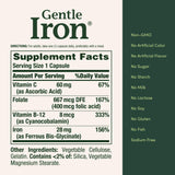 Nature's Bounty Fer Doux 28 mg — emballage sans gluten et informations claires.