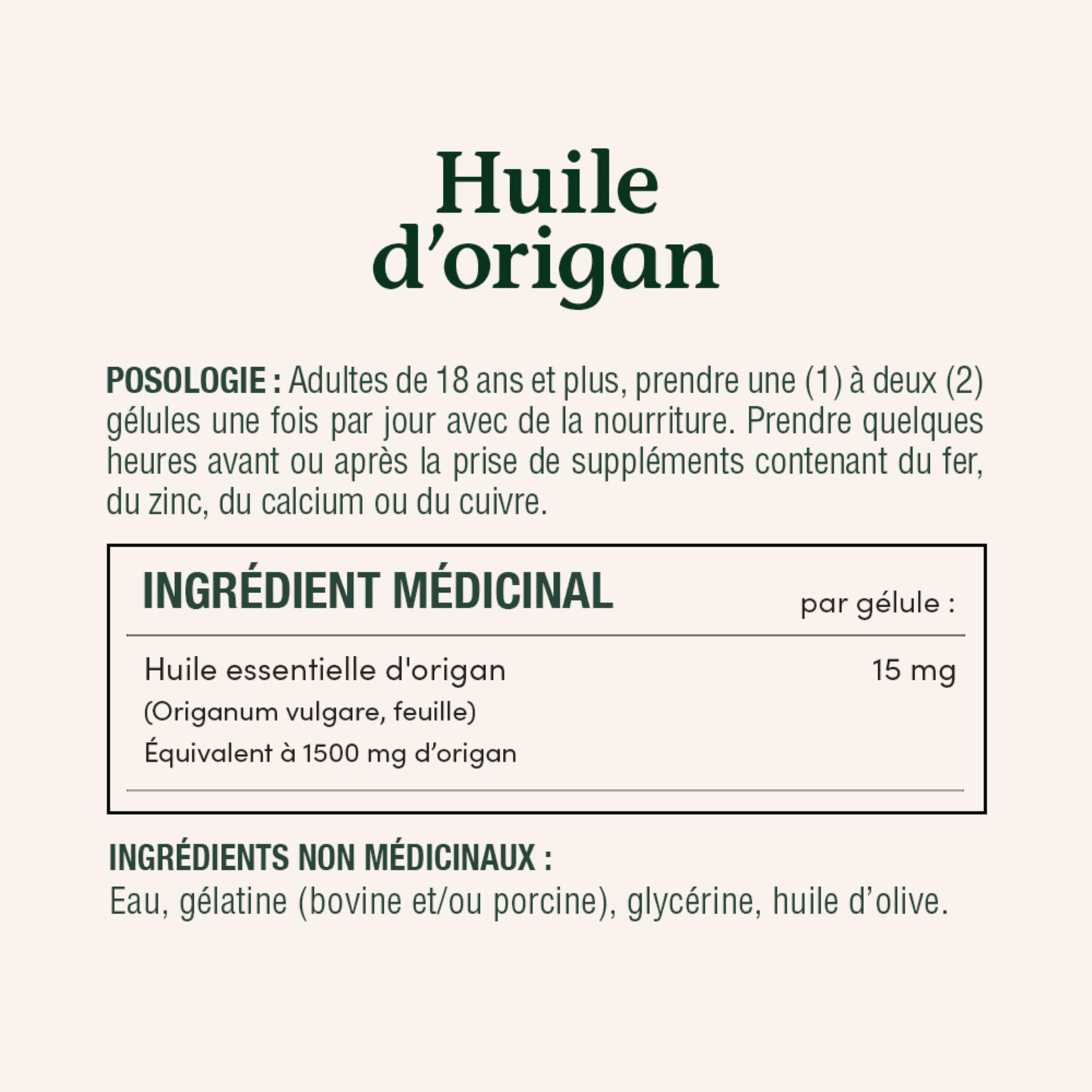 Nature's Bounty zoom sur l'étiquette, vue nette du dosage et des indications.
