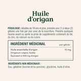 Nature's Bounty zoom sur l'étiquette, vue nette du dosage et des indications.