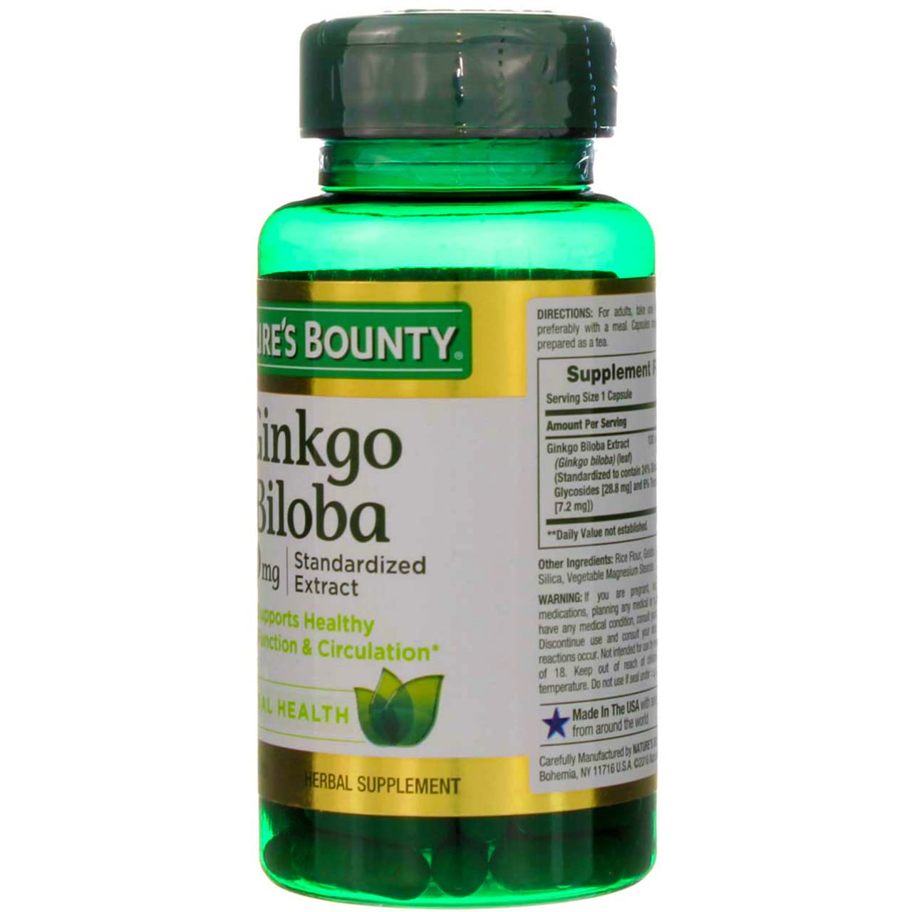 Nature's Bounty Ginkgo Biloba soutient potentiellement la mémoire et l’attention