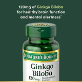 Nature's Bounty Ginkgo Biloba étiquette-produit avec informations claires sur la posologie