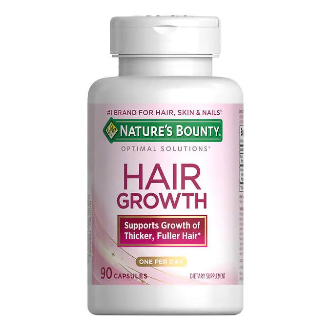Nature's Bounty Hair Growth – flacon et date de péremption visibles.