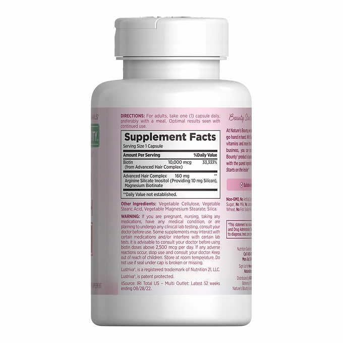 Nature's Bounty Hair Growth – pack complète illustrant les bénéfices potentiels.