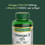 Nature's Bounty huile poisson omega3-d3, capsule compacte pour simplifier l'utilisation