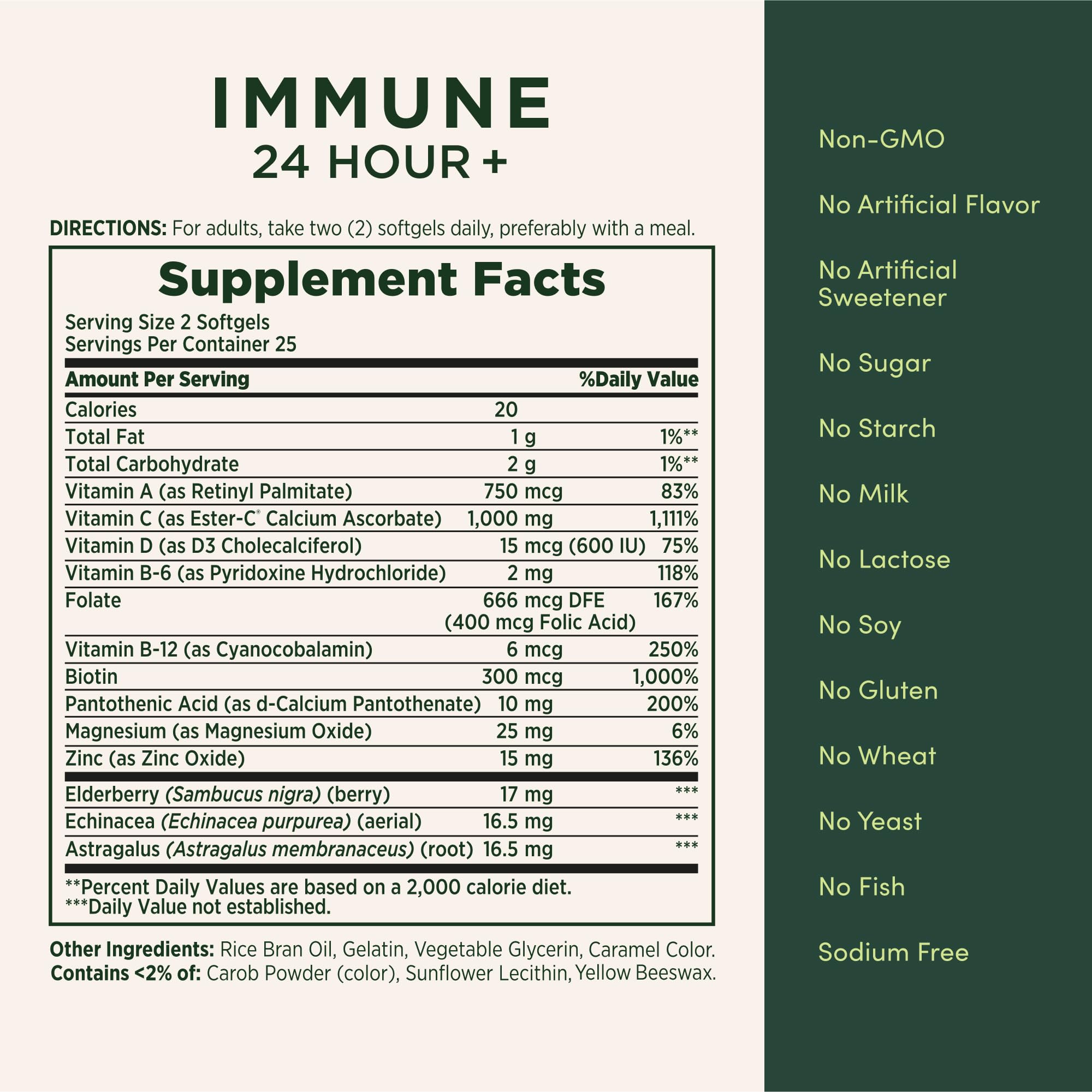 Nature's Bounty Immunité 24h - échinacée, utile lors des premiers signes de mal-être.