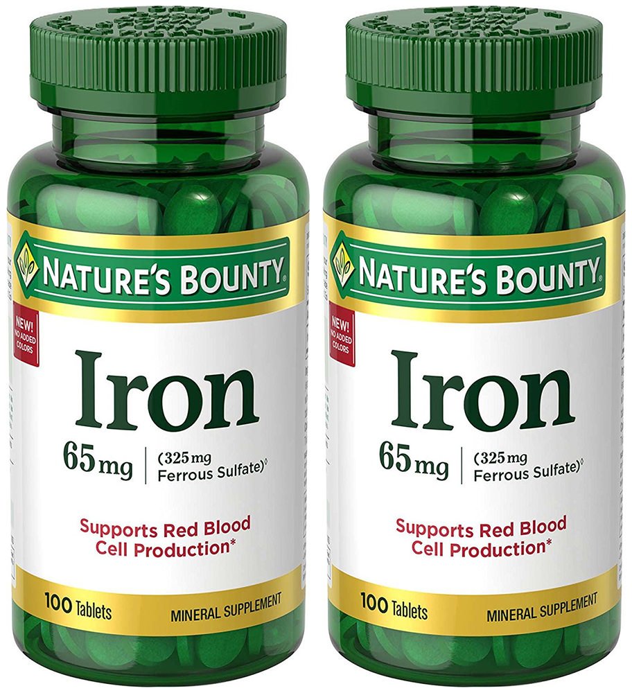 Photo du pack Nature's Bounty Fer 65 mg, comprimé, soutien potentiel des globules rouges