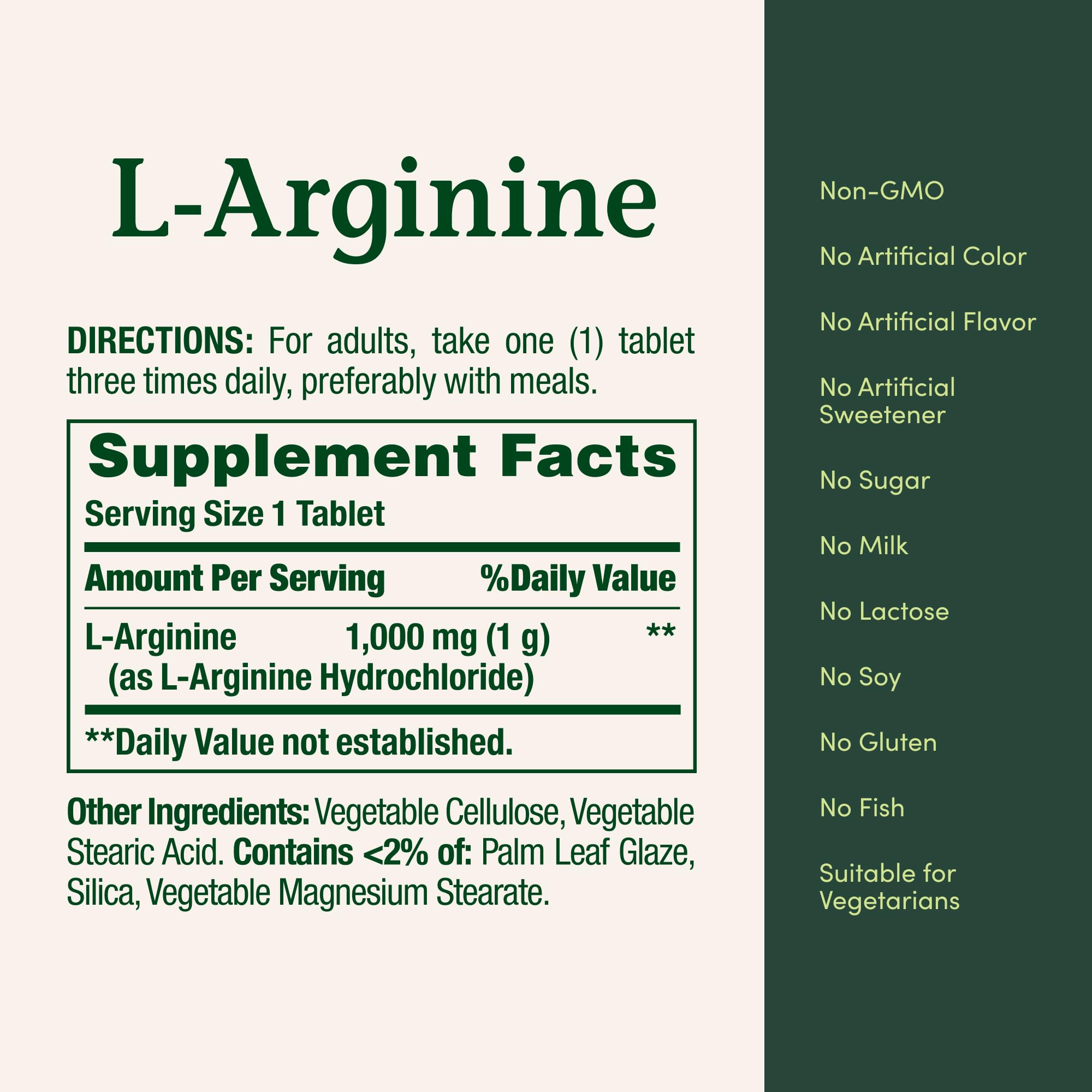 Nature's Bounty L-Arginine 1000mg, prêt à l’emploi pour votre routine sportive