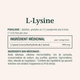 Emballage sur étagère Nature's Bounty L-Lysine 1000 mg, produit fiable.