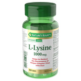Nature's Bounty L-Lysine 1000 mg, tablettes dans la bouteille, usage quotidien pratique.
