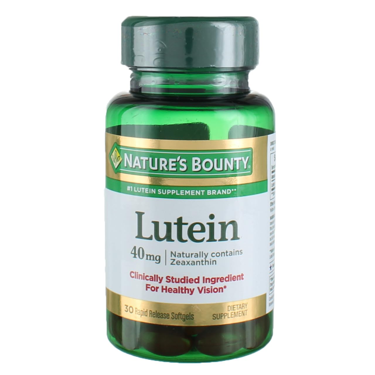 Nature's Bounty Lutéine 40 mg, bouteille pratique pour la routine visuelle quotidienne.